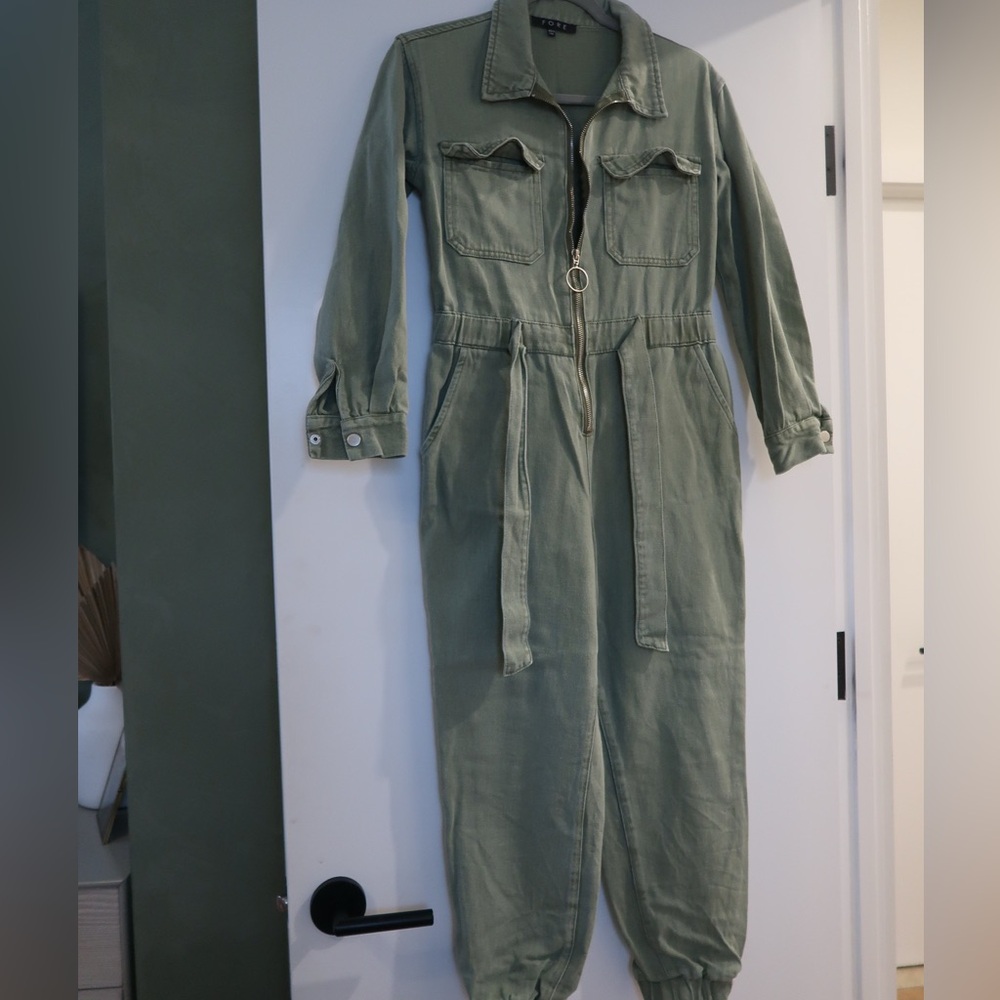 Green Utility Jumpsuit